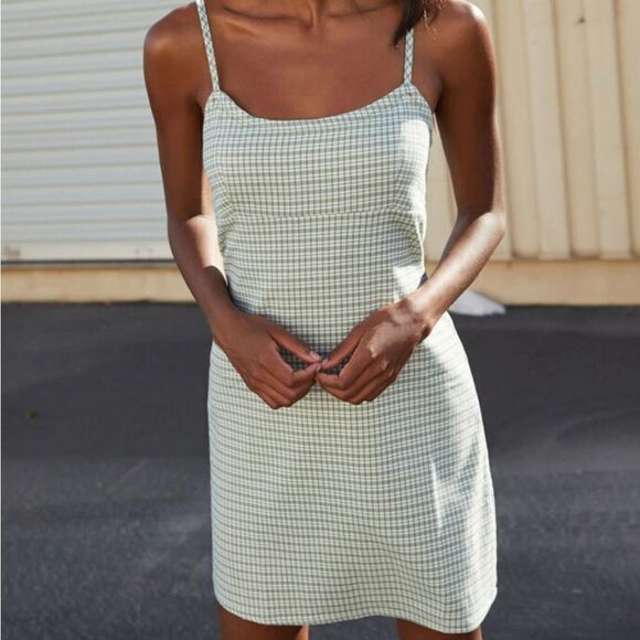 JOHN GALT green‎ plaid Colleen shift dress with tie M - Picture 10 of 10